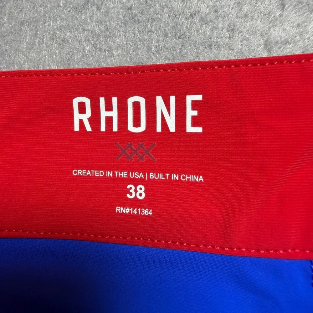 Rhone Mens Blue Red Colorblock Board Shorts Swim Trunks Size 38x7 RN141364